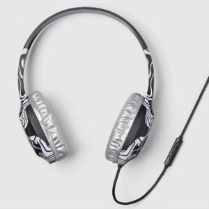 Wired Heyday Stylish Over-Ear Headphones, Black White and Silver
